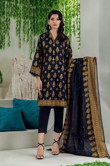 Bonanza Satrangi Black Lawn Suit Aso223p09 Summer Collection 2022 Online Shopping